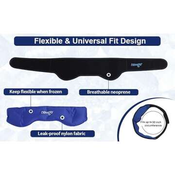 NEWGO Headache Ice Pack Head Wrap for Migraines, FSA or HSA Eligible Cold Pack Head Ice Therapy Wrap for Headache Relief, Tension, Sinus Pain, Chemo, Head Injuries