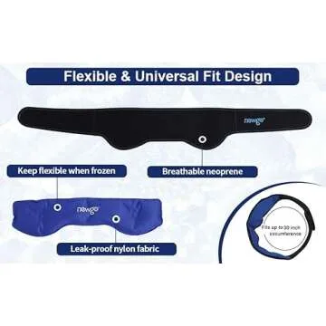 NEWGO Headache Ice Pack Head Wrap for Migraines, FSA or HSA Eligible Cold Pack Head Ice Therapy Wrap for Headache Relief, Tension, Sinus Pain, Chemo, Head Injuries