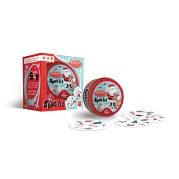 USAOPOLY Spot It! Rudolph | Fun Card Game for Kids and Adults | Featuring Rudolph, Santa Claus, Yukon Cornelius, Bumbles and More | Licensed Rudolph The Red Nosed Reindeer Game