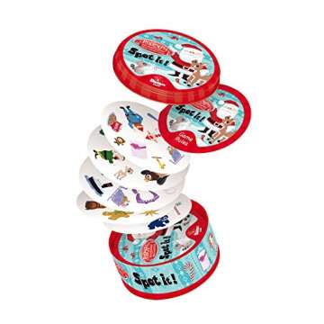 USAOPOLY Spot It! Rudolph | Fun Card Game for Kids and Adults | Featuring Rudolph, Santa Claus, Yukon Cornelius, Bumbles and More | Licensed Rudolph The Red Nosed Reindeer Game