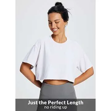 BALEAF Stylish Pima Cotton Crop Top for Women