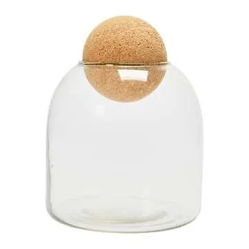 Bloomingville Glass w/Cork Ball Lid Jar, 8", Clear