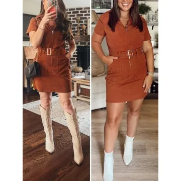 Stylish Women's Corduroy Mini Dress | Comfortable and Chic