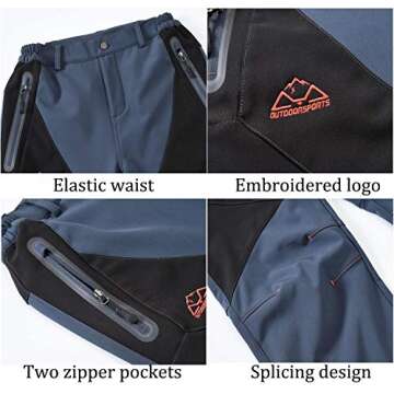 Rdruko Women's Ski Pants Waterproof Insulated Outdoor Hiking Winter Softshell Cold Weather Snow Pants(Cold Gray, US S)