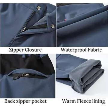 Rdruko Women's Ski Pants Waterproof Insulated Outdoor Hiking Winter Softshell Cold Weather Snow Pants(Cold Gray, US S)