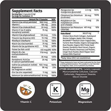 Vitamin Bounty Tune Your Keto Multivitamin – Keto-Specific Nutritional Support with Magnesium, Potassium, and MCT for Energy, Cramp Relief, and Nutrient Optimization - 90 Capsules