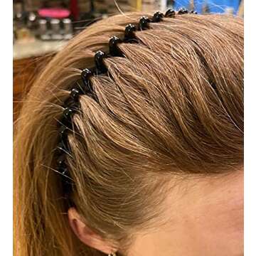 HYFEEL Wavy Headbands Plastic Skinny Thin Non-Slip Flexible Hair Bands Simple Hoops Hair Accessories...