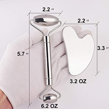 Stainless Steel Face Roller Gua Sha Set for Skin Care
