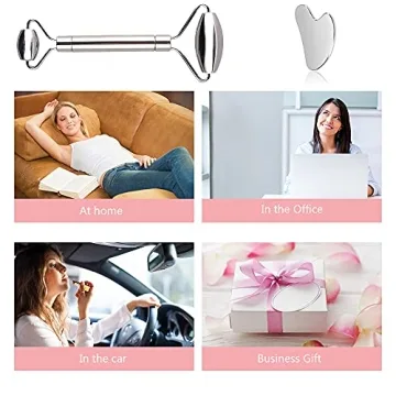 Stainless Steel Face Roller Gua Sha Set for Skin Care