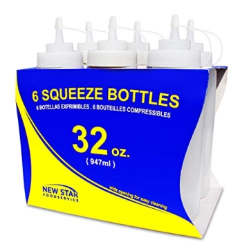 Premium 32 oz Clear Squeeze Bottles for Kitchen and Crafts