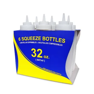 Premium 32 oz Clear Squeeze Bottles for Kitchen and Crafts