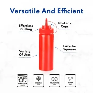 Premium 32 oz Clear Squeeze Bottles for Kitchen and Crafts