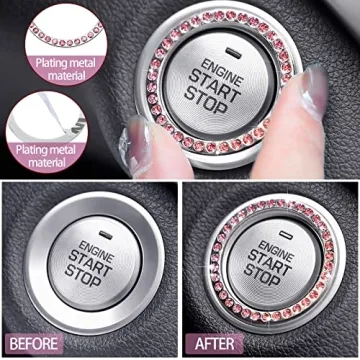 Tallew Pink Bling Steering Wheel Cover Set for Women