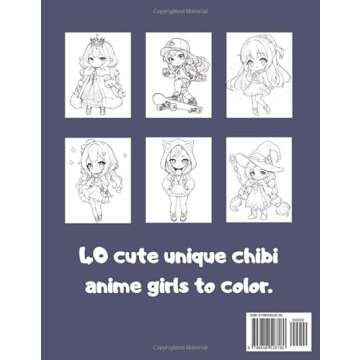 Chibi Anime Girls Coloring Book: Cute Anime Girls To Color For Teens & Adults (Anime Coloring Book)