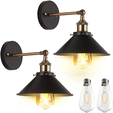 JACKYLED Vintage Adjustable Wall Sconces - Set of 2