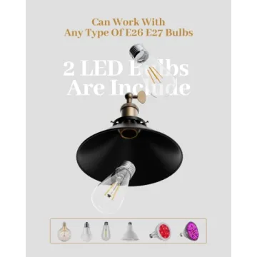 JACKYLED Vintage Adjustable Wall Sconces - Set of 2