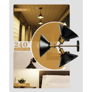 JACKYLED Vintage Adjustable Wall Sconces - Set of 2