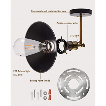 JACKYLED Vintage Adjustable Wall Sconces - Set of 2