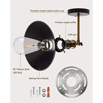 JACKYLED Vintage Adjustable Wall Sconces - Set of 2