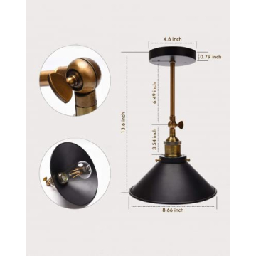 JACKYLED Vintage Adjustable Wall Sconces - Set of 2