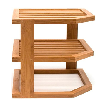 Lipper International Bamboo 3-Tier Corner Shelf for Storage
