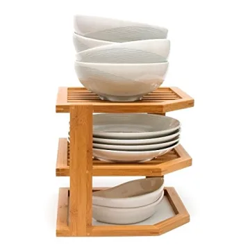 Lipper International Bamboo 3-Tier Corner Shelf for Storage
