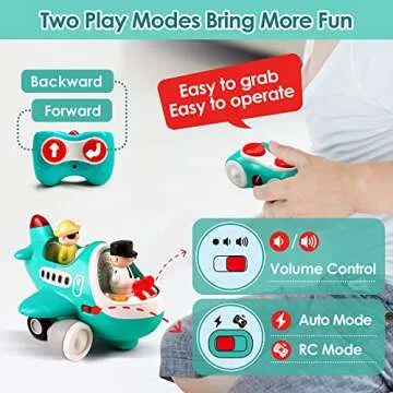 iPlay, iLearn Baby Airplane Toys, Cool Remote Control Plane Toy for Toddlers 2-3, Infant Music RC Helicopter W/Light Sound, Easy Fun Birthday Gift for 18 24 Month 2 3 4 Year Old Boy Girl Kids Children