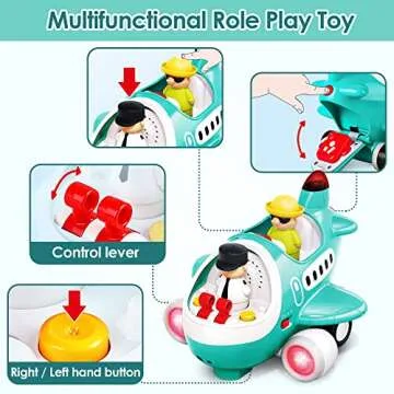 iPlay, iLearn Baby Airplane Toys, Cool Remote Control Plane Toy for Toddlers 2-3, Infant Music RC Helicopter W/Light Sound, Easy Fun Birthday Gift for 18 24 Month 2 3 4 Year Old Boy Girl Kids Children
