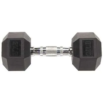 Fitvids Rubber Encased Hex Dumbbells, 20LB, Pair
