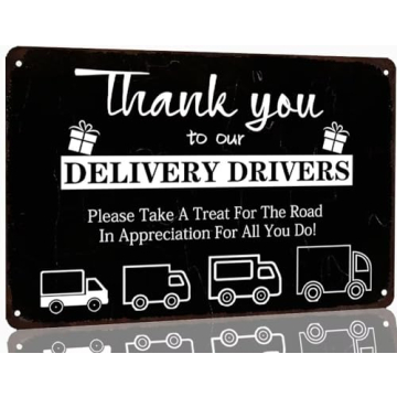 Vintage Thank You Delivery Driver Metal Sign for Home Decor - A Unique Gift and Vintage Charm