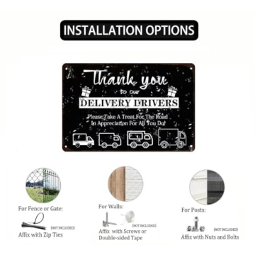 Vintage Thank You Delivery Driver Metal Sign for Home Decor