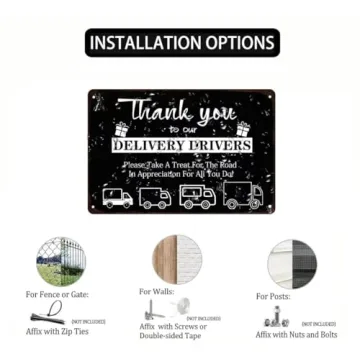 Vintage Thank You Delivery Driver Metal Sign for Home Decor