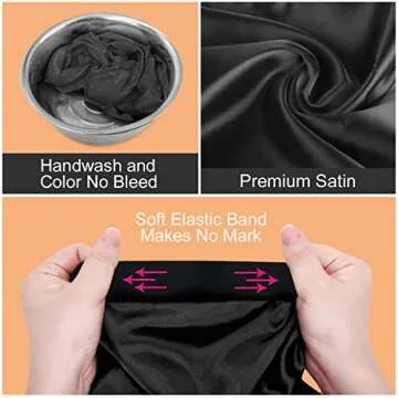 Extra Large Long Satin Bonnet Sleep Cap for Women