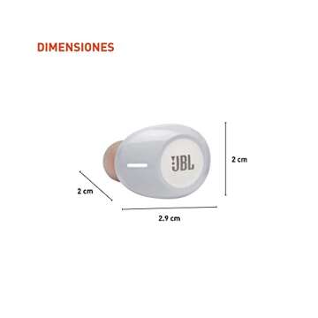 JBL Tune 125TWS True Wireless In-Ear Headphones - Pure Bass Sound, 32H Battery, Bluetooth, Fast Pair, Comfortable, Wireless Calls, Music, Native Voice Assistant (White)