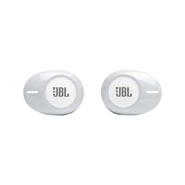 JBL Tune 125TWS True Wireless In-Ear Headphones - Pure Bass Sound, 32H Battery, Bluetooth, Fast Pair, Comfortable, Wireless Calls, Music, Native Voice Assistant (White)