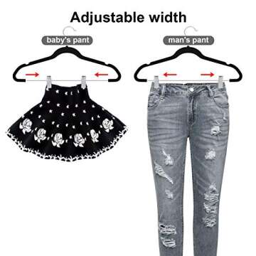 TIMMY Velver Hangers with Clips (20 Pack) Hangers Non Slip Velvet Clothes Hangers,Ultra Thin Pants Hangers,Skirt Hangers with 360°Swivel Hooks(Black)