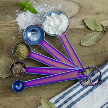 Amazing Rainbow Measuring Cups and Spoons Set for Kitchens