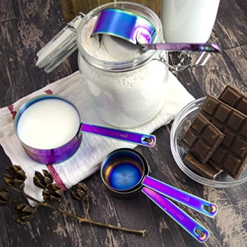 Amazing Rainbow Measuring Cups and Spoons Set for Kitchens