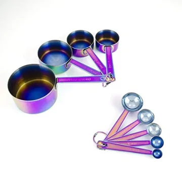 Amazing Rainbow Measuring Cups and Spoons Set for Kitchens