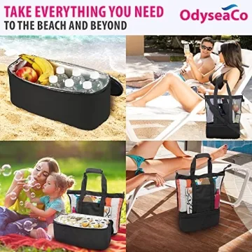 Odyseaco Waterproof Beach Bag with Cooler Compartment