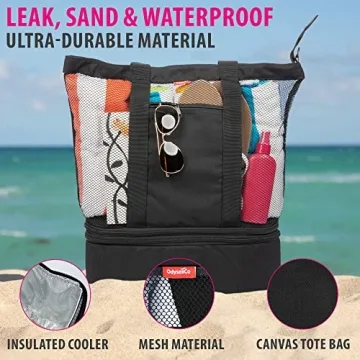 Odyseaco Waterproof Beach Bag with Cooler Compartment