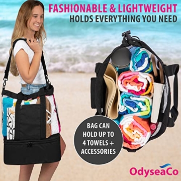 Odyseaco Waterproof Beach Bag with Cooler Compartment