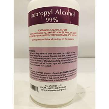 Isopropyl Alcohol 99% Strength Gallon - Packed in 4-32 oz. Bottles - 100% Pure