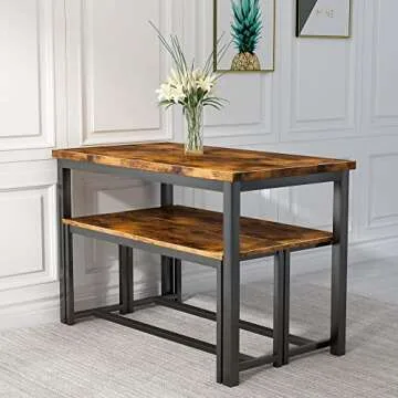 Stylish AWQM Dining Table Set with Benches for All Spaces