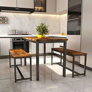 Stylish AWQM Dining Table Set with Benches for All Spaces