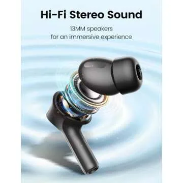 Wireless Earbuds Bluetooth 5.3 Headphones with Touch Screen 50H Playtime Deep Bass Stereo Ear Buds with Mic IPX7 Waterproof in Ear Earphones for Pad Tablet Android/iOS Phones Gifts for Women Men