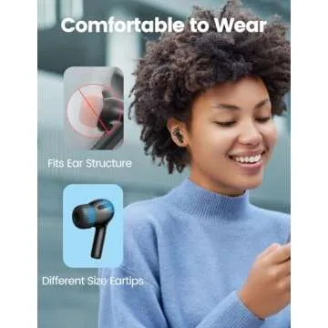 Wireless Earbuds Bluetooth 5.3 Headphones with Touch Screen 50H Playtime Deep Bass Stereo Ear Buds with Mic IPX7 Waterproof in Ear Earphones for Pad Tablet Android/iOS Phones Gifts for Women Men