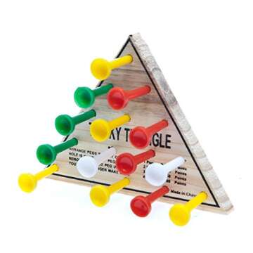 Exciting Rhode Island Novelty 4.5" Wooden Triangle Game for Family Fun