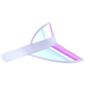 Visor-Sun-Hat PVC-Plastic Protection - Wide Brim Outdoor for Summer 1 Pack-White