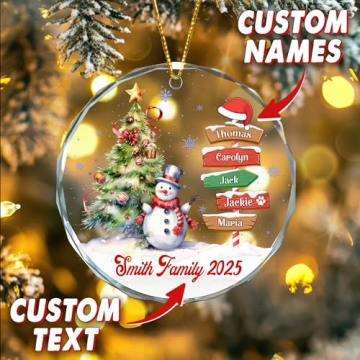 Mit & Mia Personalized Family Name Christmas Tree Ornaments, Custom Name Ornament 2025, Personalized...